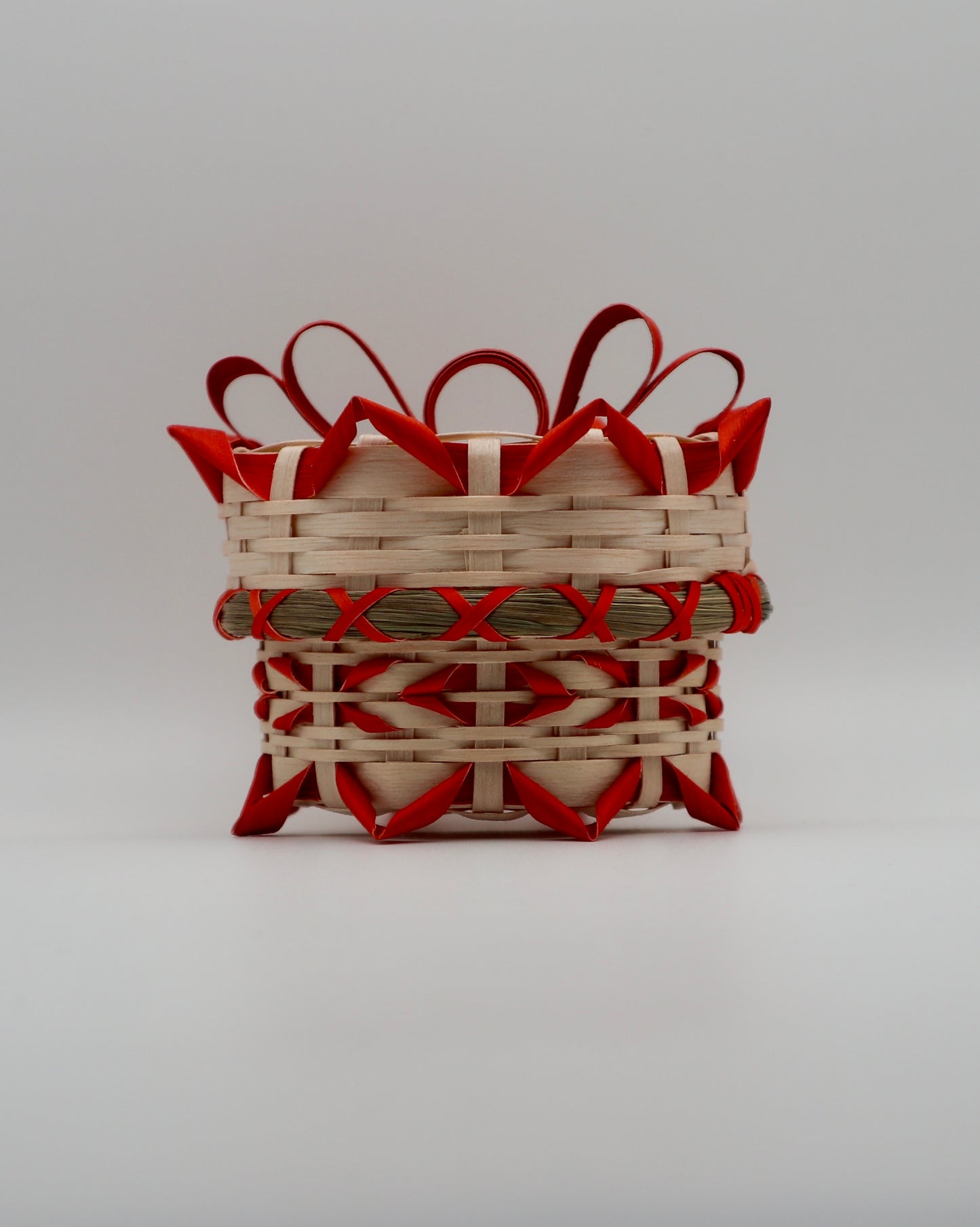 Fancy Black Ash & Sweetgrass Basket